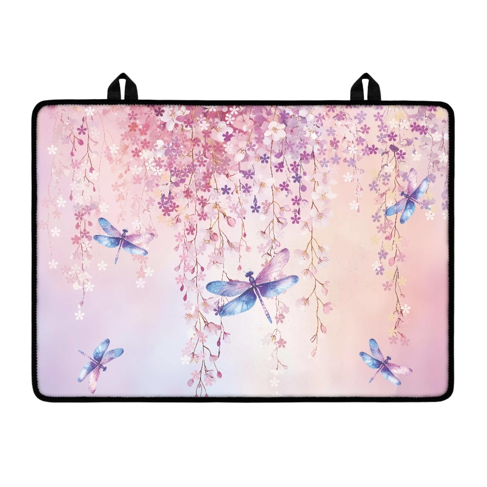 Dragonfly Pink Floral Stove Top Covers for Electric,Heat Resistant Cooktop Cover Protector Mat for Glass Multipurpose Glass Top Cover Protector,Thick Natural Rubber(29.18"x20.96")
