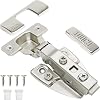 TOUCH Cabinet Hinges (1 Pair, 2 PCS) Face Frame Cupboard Door Soft Close Hinges 1/2 Inch Overlay Concealed European Clip-On Hinges for Kitchen Cabinet 3D Adjustable with Dowels