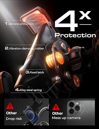 Miniatura 2 de LISEN Soporte para teléfono de bicicleta para iPhone 17, compatible con teléfono grande y sacudidas antinavegación, soporte de teléfono de bicicleta