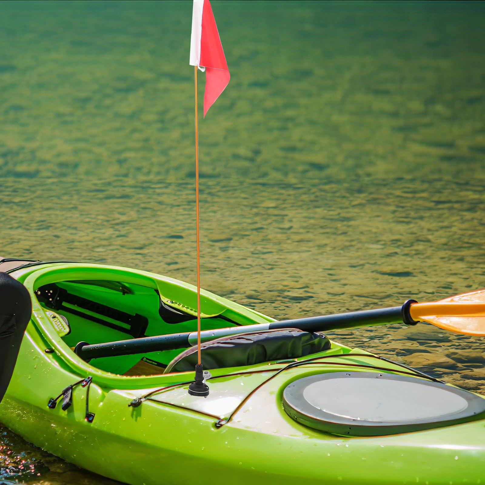 GLEAVI Supporto Bandiera per Kayak in Acciaio Inossidabile Base Stabile, Facile da Installare, Kit Sicurezza Barca per Yacht e Canoe