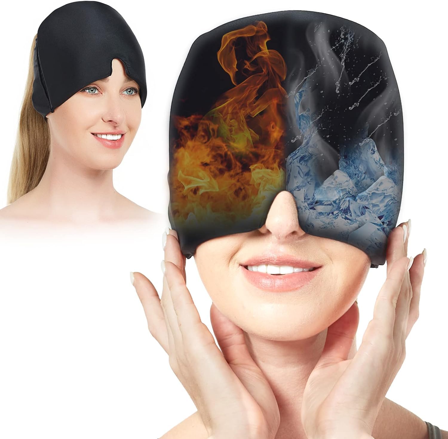 DASOSMI CREATION Migraine Relief Cap, Cooling Gel Hat, Soothing Headache Ice Pack Mask Products, Face Cold Compress Head Wrap for Tension & Stress (Headache Relief Hat for Migraine Cap) (B0CRL9M7S2) Amazon Price History, Amazon Price Tracker