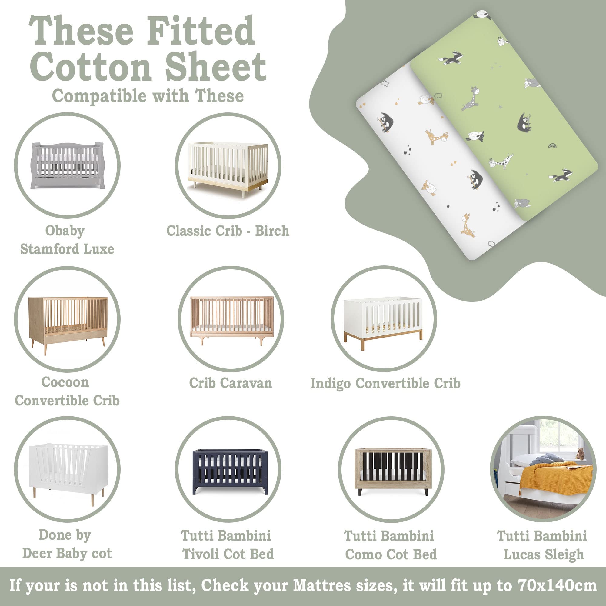 Lilly B. Pack And Play Sheets - 3-Pack Organic Cotton With Waterproof Protector For Baby