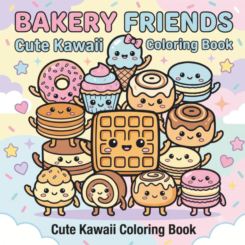Bakery Friends: Cute Kawaii Coloring Book