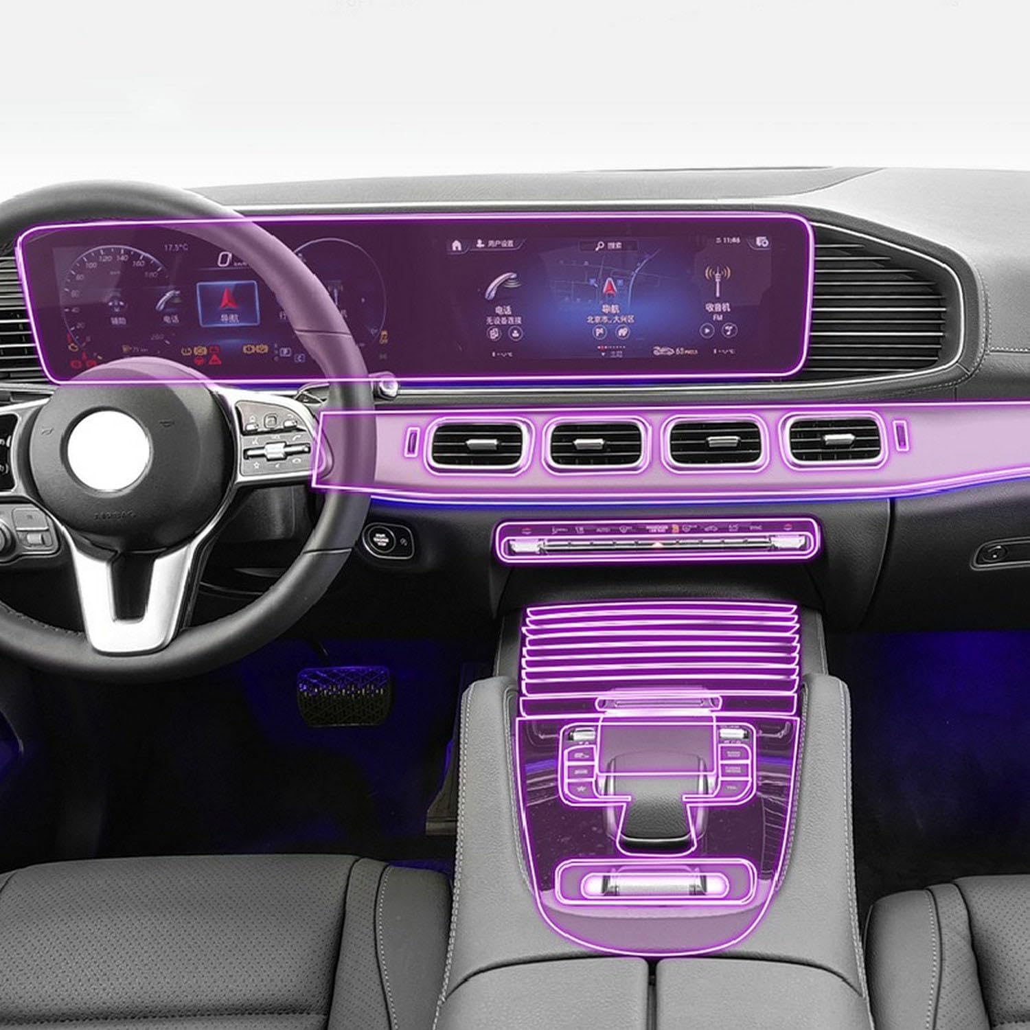 NBHB Car Scratch-Resistant Protective Film Clear Car Transparent TPU self-Adhesive Paint Protective Film PPF，for Mercedes Benz W167 GLE W292 2020-2023