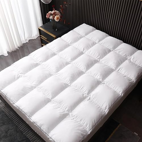TESIONE Cubrecolchón de espuma viscoelástica tamaño matrimonial, parte superior de almohada con relleno de espuma viscoelástica suave y
