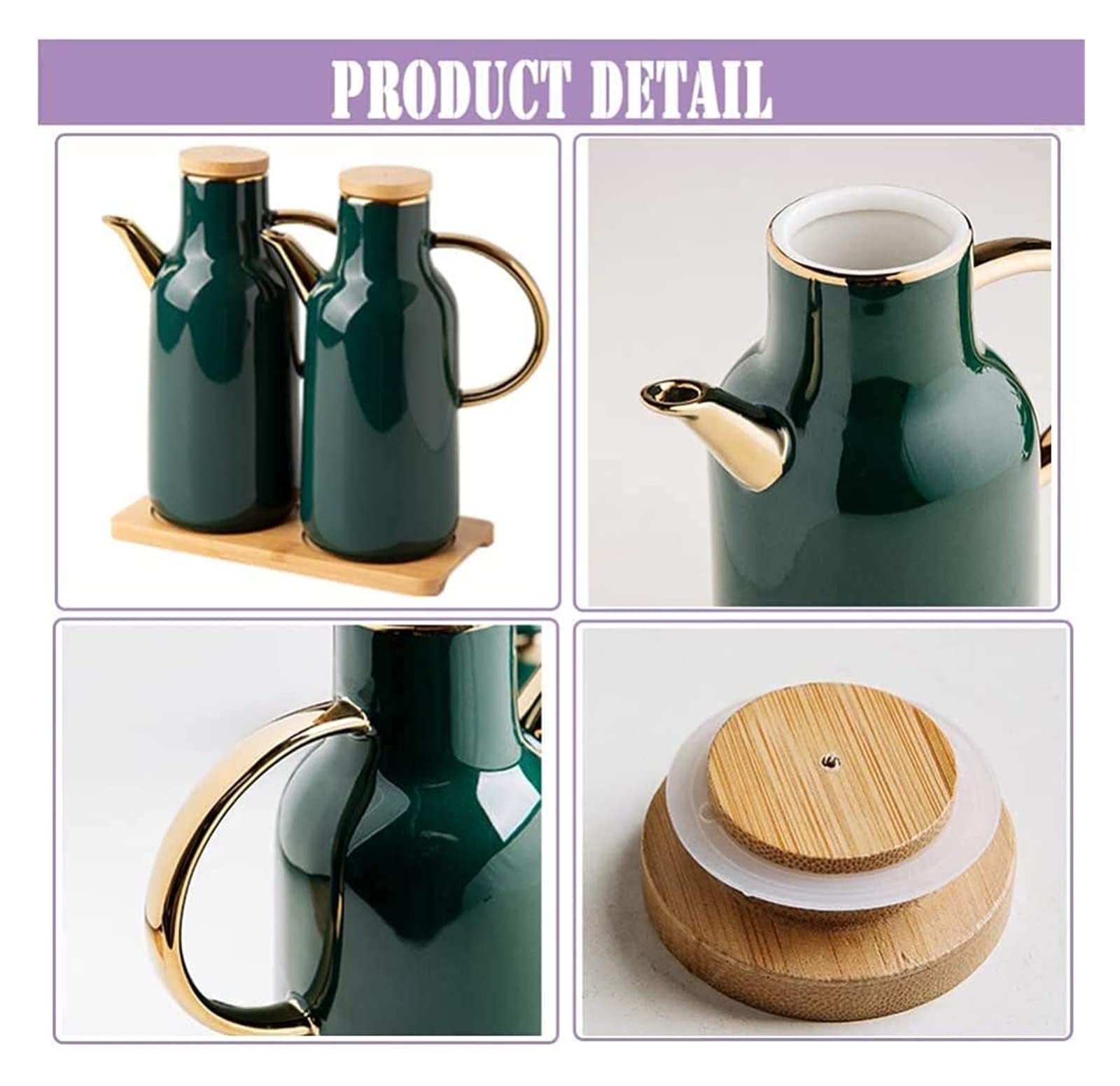 Dozownik oliwy z oliwek i octu butelki Cruet, 800 ml ceramiczny garnek do oleju butelka przyprawowa butelka octu butelka sosu sojowego na oliwę z oliwek, ocet, olej chili, musztarda O (kolor: jeden ka