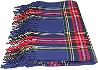 Vista 27 de NY GOLDEN FASHION Bufanda de invierno de gran tamaño para mujer, diseño de tartán escocés, a cuadros, con tacto de cachemira rojo (Red Tartan)