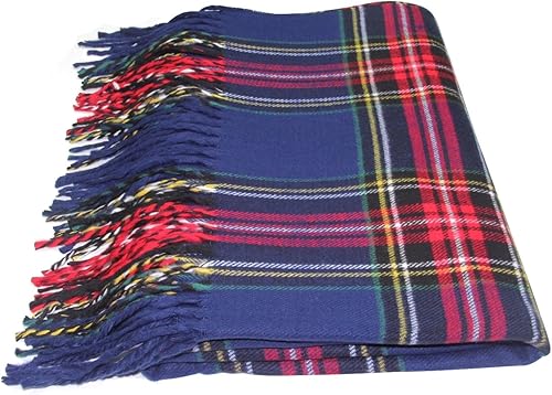 Miniatura 27 de NY GOLDEN FASHION Bufanda de invierno de gran tamaño para mujer, diseño de tartán escocés, a cuadros, con tacto de cachemira rojo (Red Tartan)