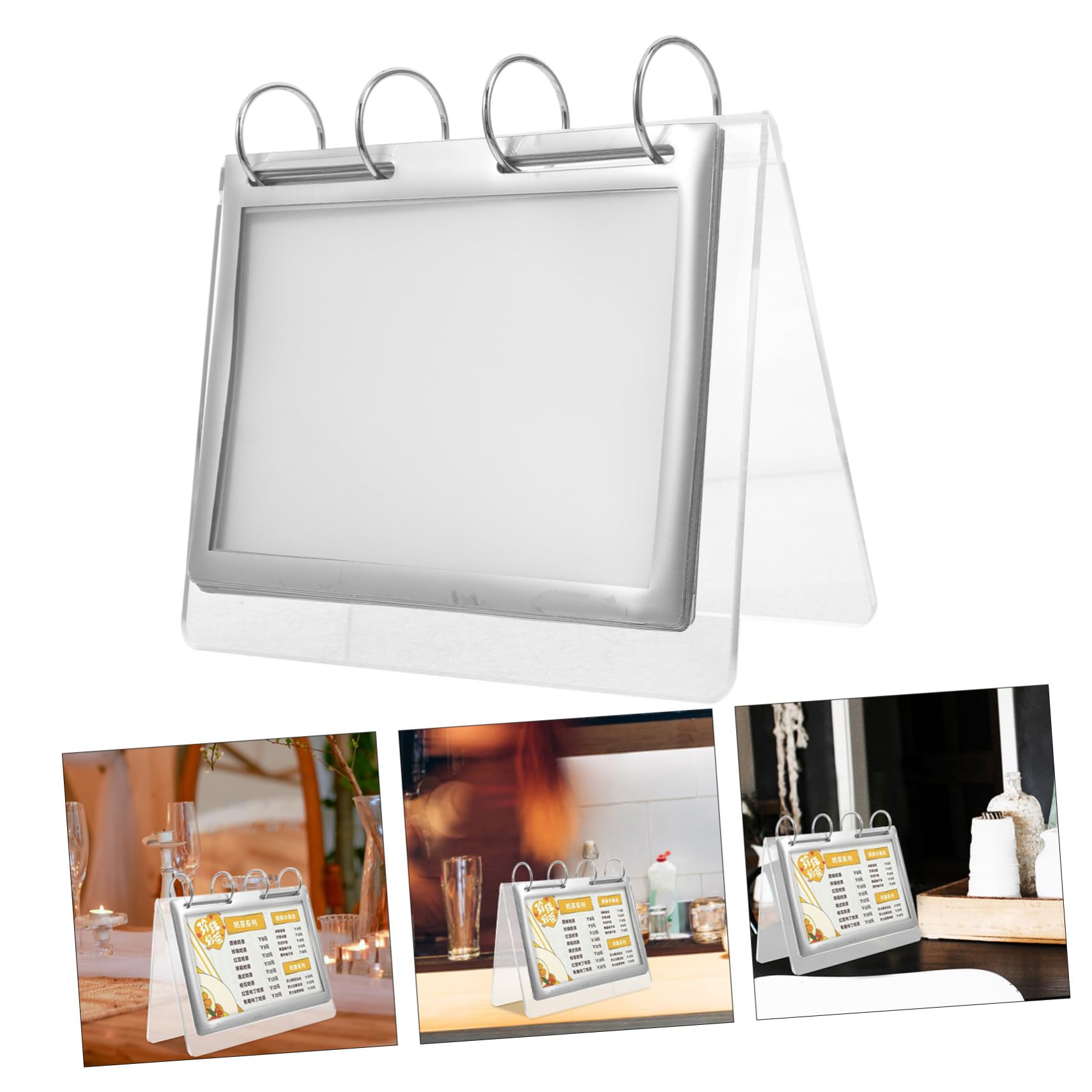 Operitacx 5piezas Soporte De Menú Vertical De Exhibidor De Carteles Transparentes Para Mesas Porta Menús y Publicidad Restaurantes y Oficinas Diseño Estable y Ligero
