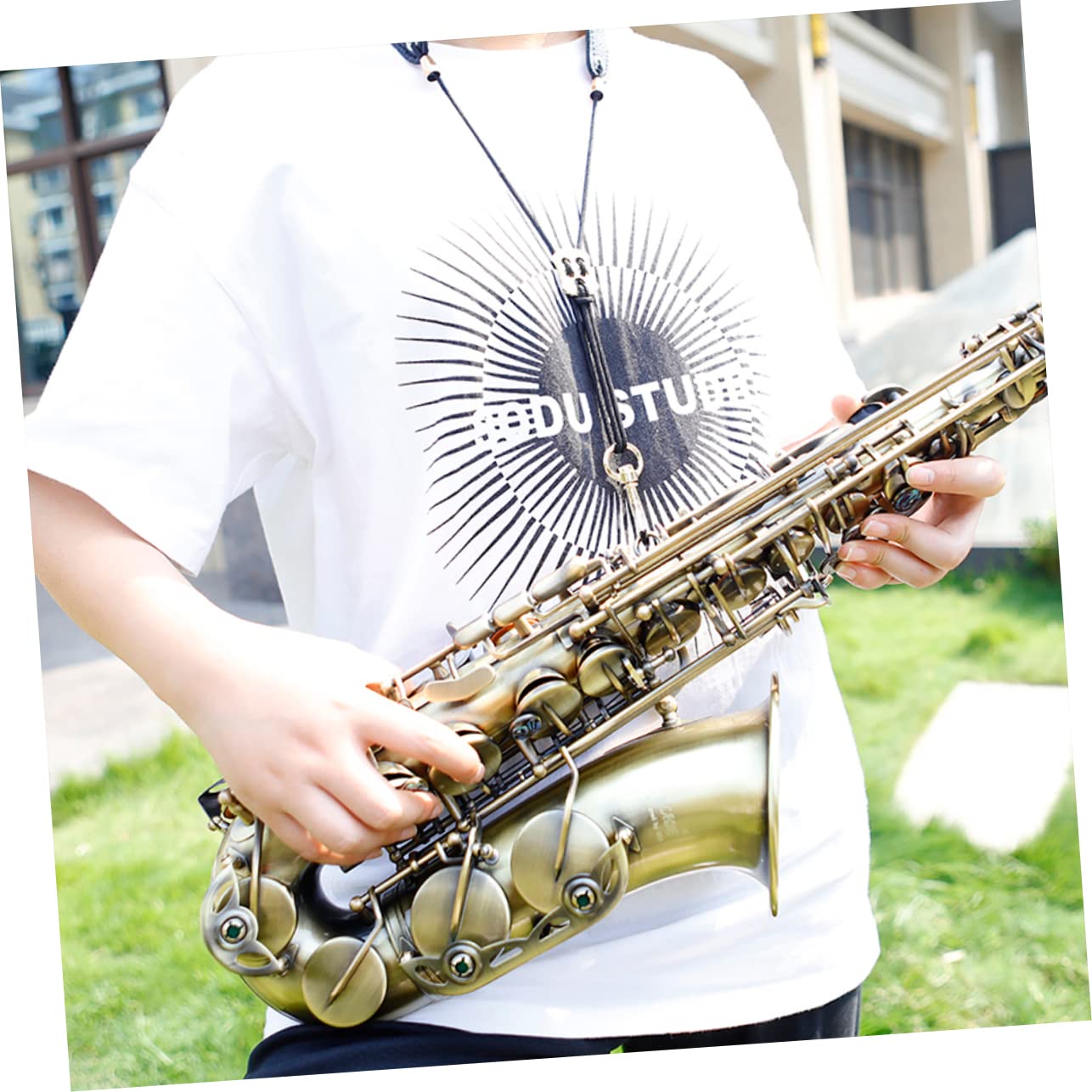 ifundom 2pezzi Cinghia Per Saxofono Regolabile Con Gancio Metallico Tracolla Confortevole e Durevole Per Strumenti Musicali Accessorio Per Saxofoni e Altri Strumenti Fiato