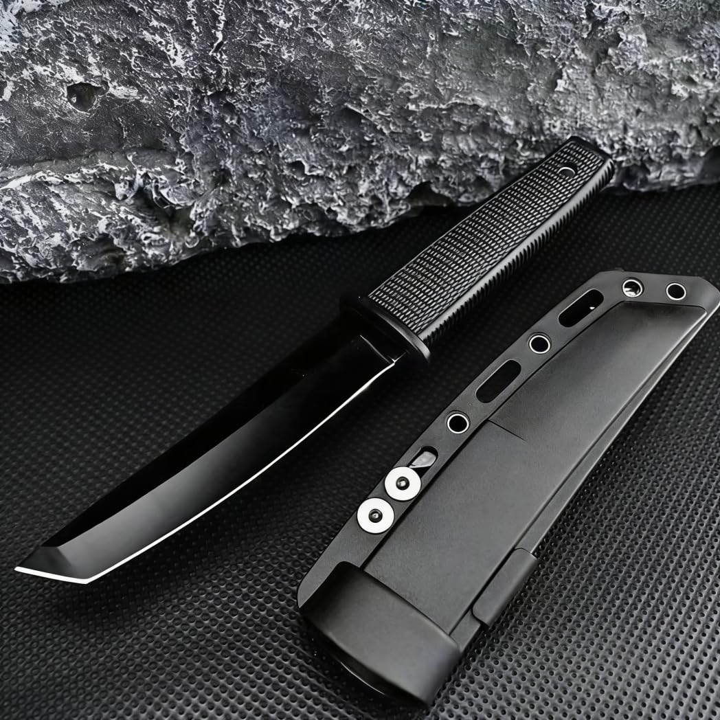 Generico TEERMA D8W Forgiatura integrata fixed blade Coltello multiuso, Utilizzato principalmente per campeggio, caccia, pesca, esplorazione della giungla, escursionismo