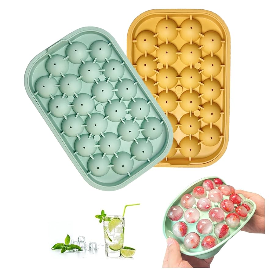 Amazon | happykau 製氷皿 シリコン製 2個セット 44個取 丸氷