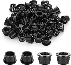 50PCS 1/2" Round Cable Snap Bushing Grommet, Black Snap Bushing in Cable Grommet Protector, Plastic Grommets Cable Snap Bushing for Cable Hose Wire