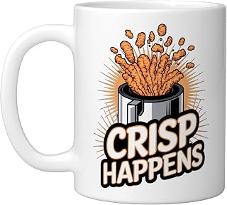 Air Fryer: Crisp Happens Ceramic Mug, White