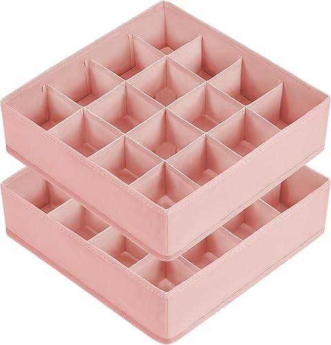 Miniatura 187 de Joyoldelf Organizador de cajones para calcetines, organizador de ropa interior, organizador de 16 celdas de tela, cajas de almacenamiento para Beige