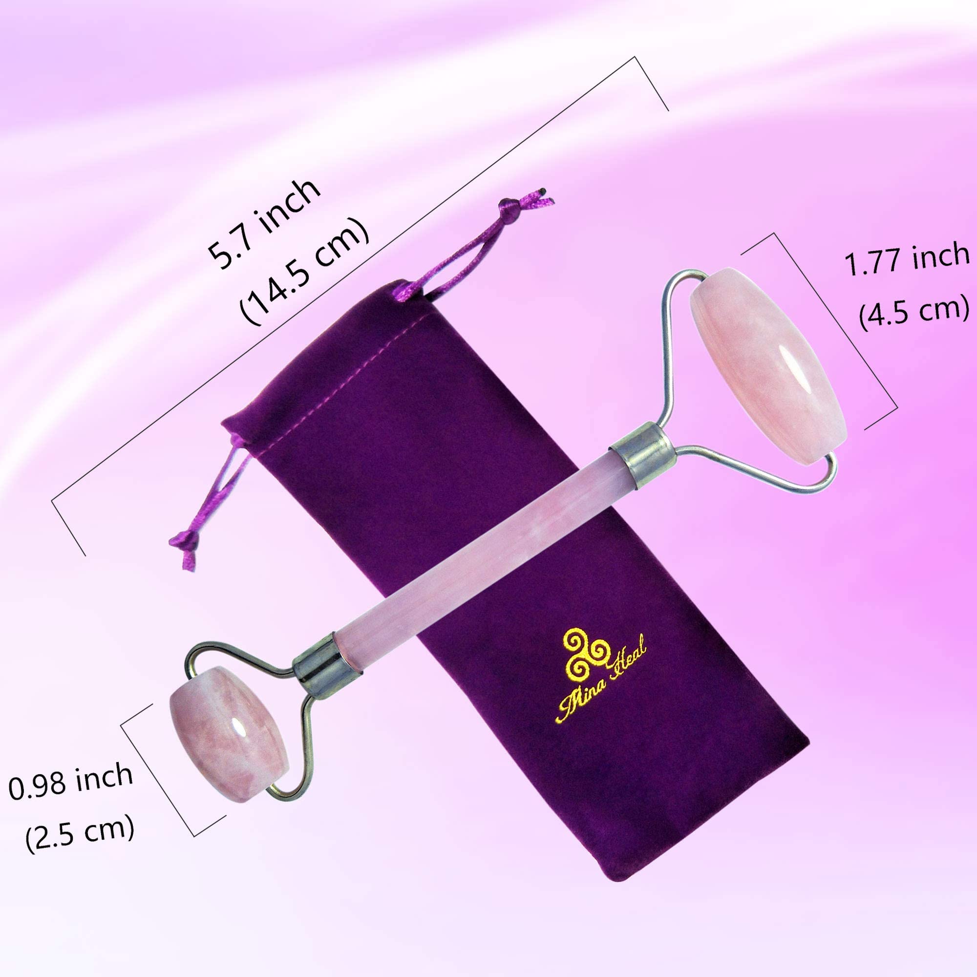 Rose Quartz Face Roller – Natural Stone Massage Tool