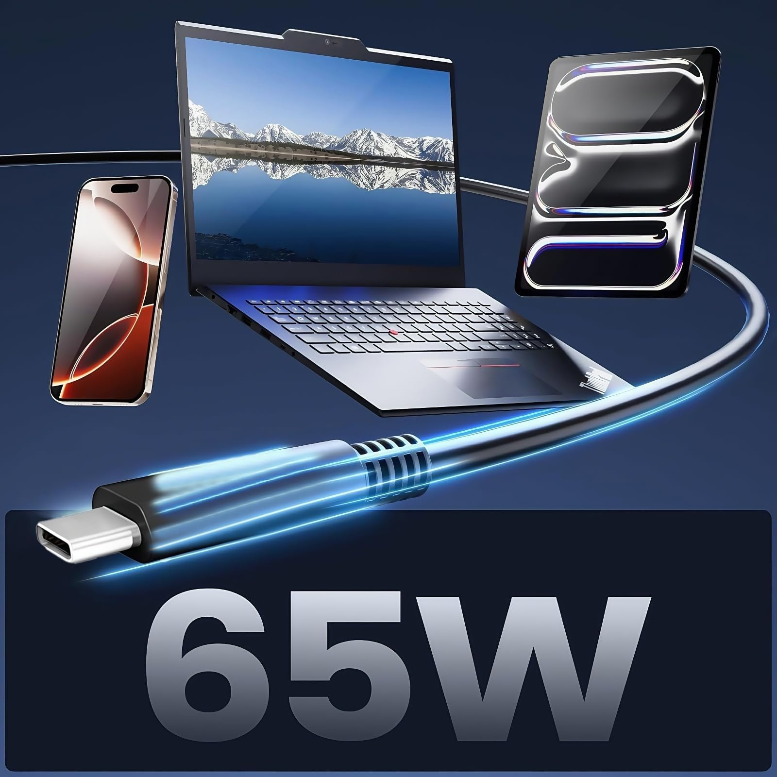 Sostituzione Dell 65W USB-C Caricabatterie Computer portatili, Applicabile Dell Latitude 5540 5420 7400 5440 7440 3540 5520 7420 5430 7390 7320 5530 7430 3440 7340 5320 7410 7330 7530 XPS 13