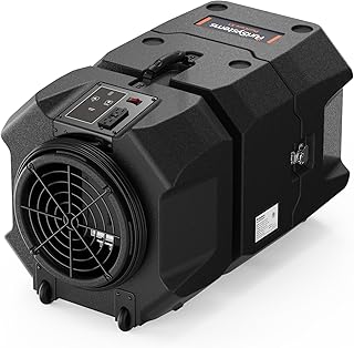 900 CFM Air Scrubber Commercial, Portable Industrial Air Purifier with HEPA/Activated Carbon Filter, 5-Speed, Stackable, GFCI Outlet, Negative Air Machine