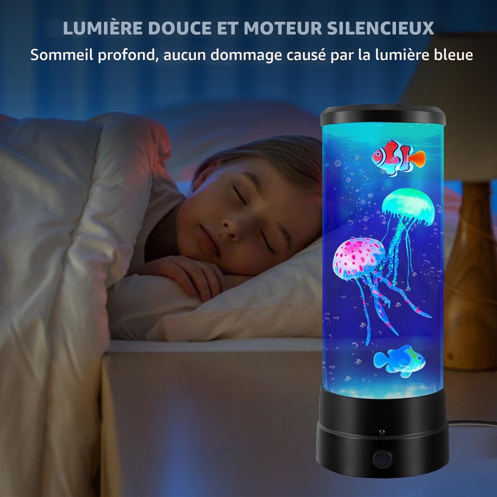 BORDEAG Byzesty Lampe méduse, lampe à lave, méduses, lampe à lave, lampe à méduses, lampe LED 17 couleurs, lampe d'aquarium pour lumière d'ambiance, veilleuse, décoration de la maison