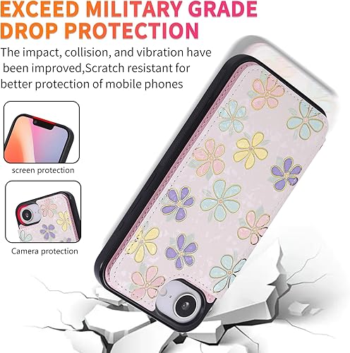 Miniatura 257 de UEEBAI Funda tipo cartera para iPhone 15 Pro Max con tarjetero, cubierta de cuero PU con soporte, bloqueo RFID, doble cierre magnético, relieve de