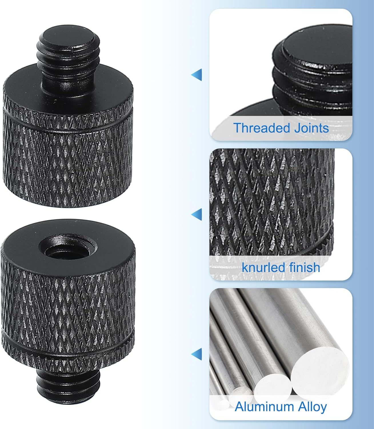 PATIKIL Tripod Screw Adapter 1/4" Female to M8 Male, 2 Pcs Tripod Nut Connectors Camera Mount Screw Camera Double Head Converter for Microphone Holder Magic Arms Accessories, 20 mm