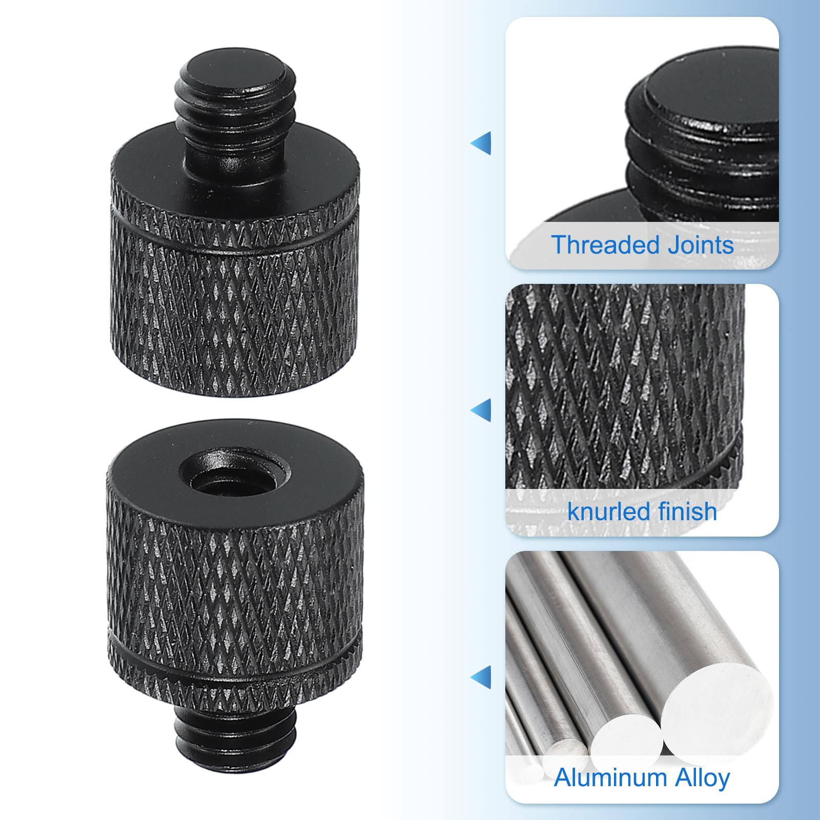 PATIKIL Adattatore Vite Treppiede 1/4" Femmina a M8 Maschio, Vite per Microfono Vite Fotocamera Convertitore a Doppia Testa per Supporto Microfono Accessori Braccio