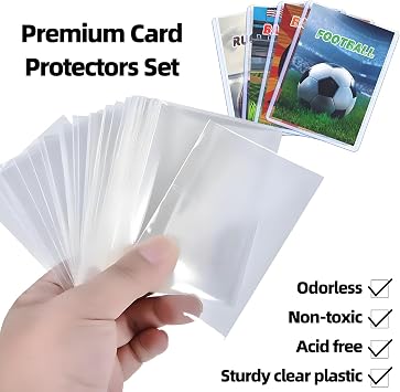 300 Pcs Card Sleeves Clear, Exact Fit Card Sleeves 66 * 91MM, Semi-Rigids