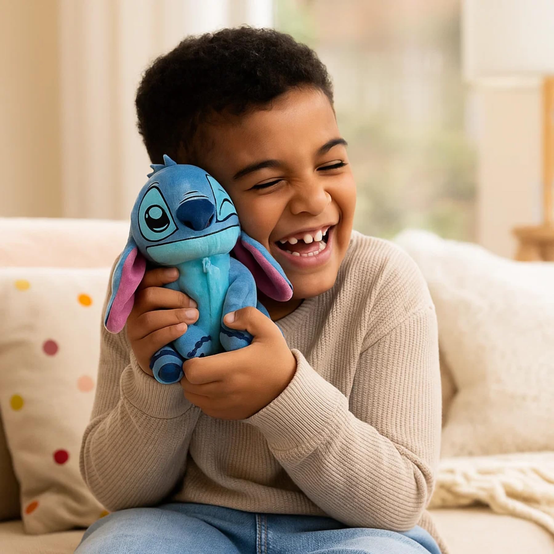 Stitch Salvadanaio con occhiolino – Morbido salvadanaio in peluche – Prodotto con licenza ufficiale – circa 20 cm – Divertente design con occhiolino – Regalo per bambini e fan