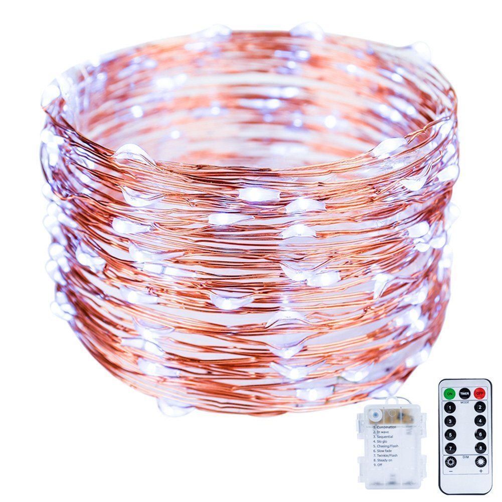LED Lights String Cool White,ZOTO 12M/39ft Xmas String Lights Battery