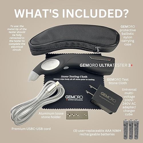 Miniatura 3 de GemOro Ultratester 3 Probador de diamantes moissanita y zafiro blanco negro