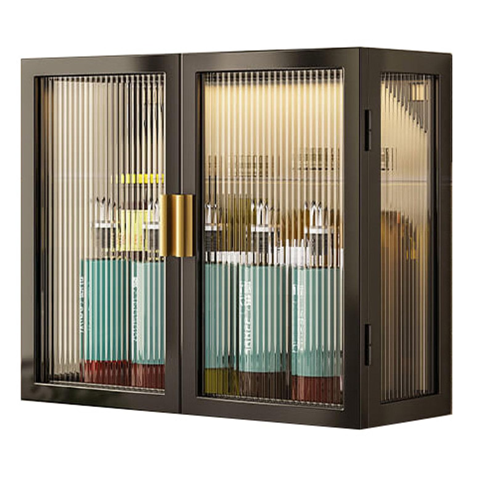 BHGFYXBS Metal Mcine Cabinet With S Door Over Toilet Sto Wall Mounted Bathroom & Kitchen Cupboard Versatile For Living Room & Bathroom Spaces,Black-40X30X14Cm,Black-40x30x14cm