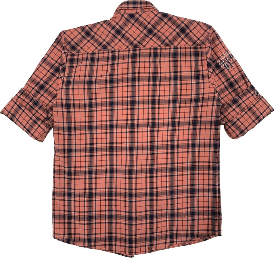 Image of CAVIO Boys Checkered Casual Blue Regular Fit Shirt | Pack of 1 | I545402-P