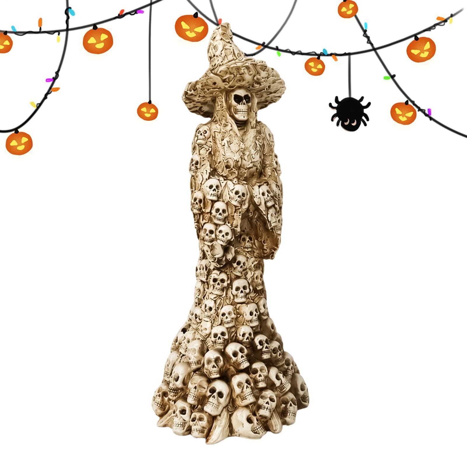Figurines d'Halloween et crâne gothique pour sublimer votre porche et jardin