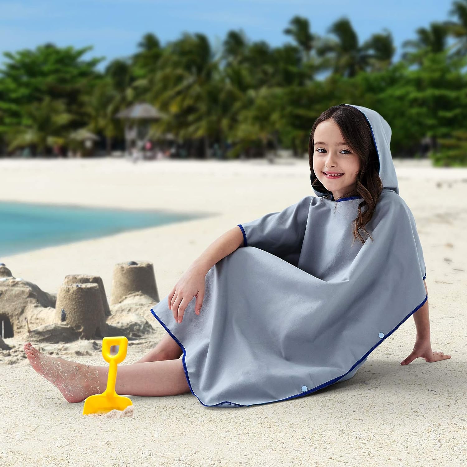 YINHANG Surf Poncho Changing Robe Microfiber Hooded Beach Towel for Adults Kids, Quick Drying Wetsuit for Surfing Swimming Camping Pool Bath Holidays Travel : Sports & Outdoors