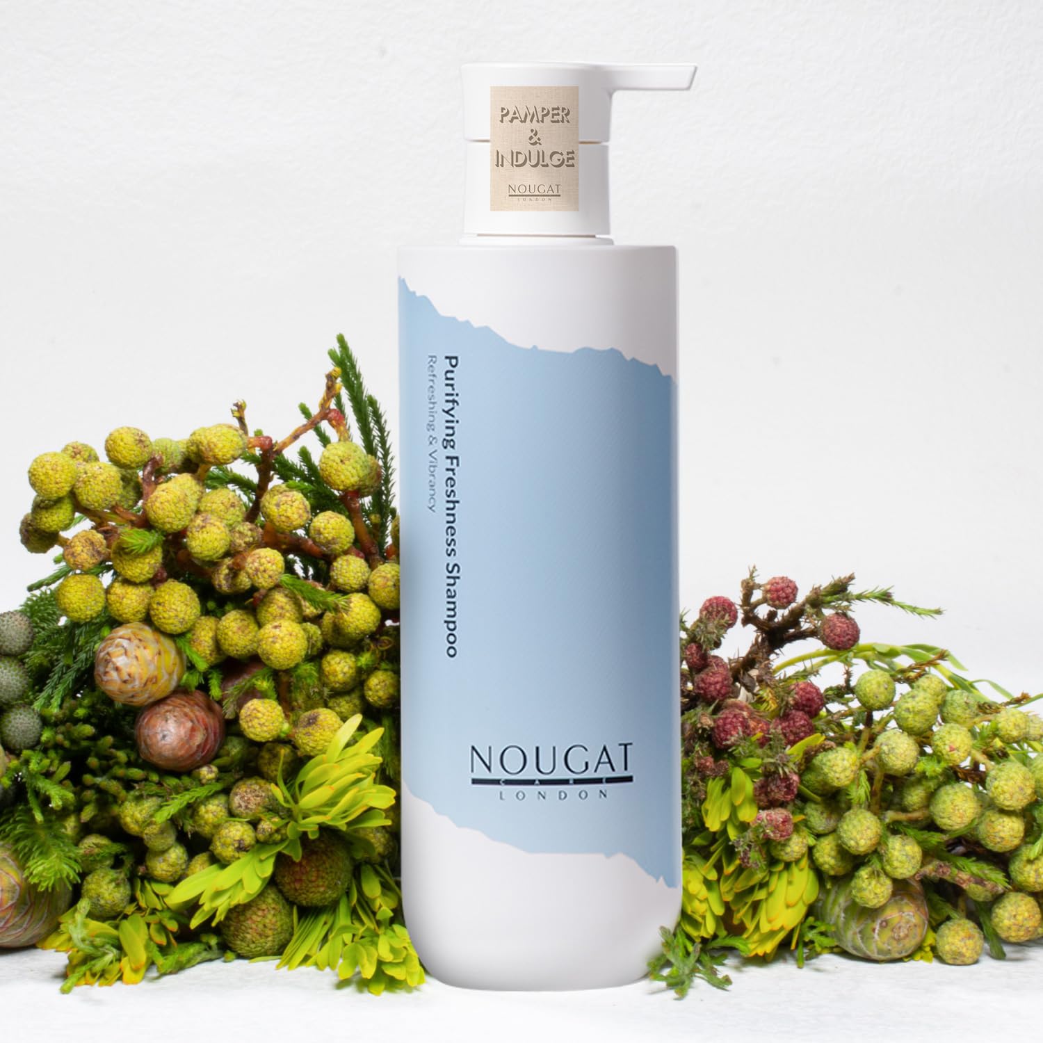 Nougat Purifying Freshness Shampoo, Regrowth & Anti Hair Loss, Hydrating & Strengthening Hair, SLS & Paraben Free, Refresh & Delicate Perfume,Amino Acid Formula, Silicone-Free, Balances Oil and Water