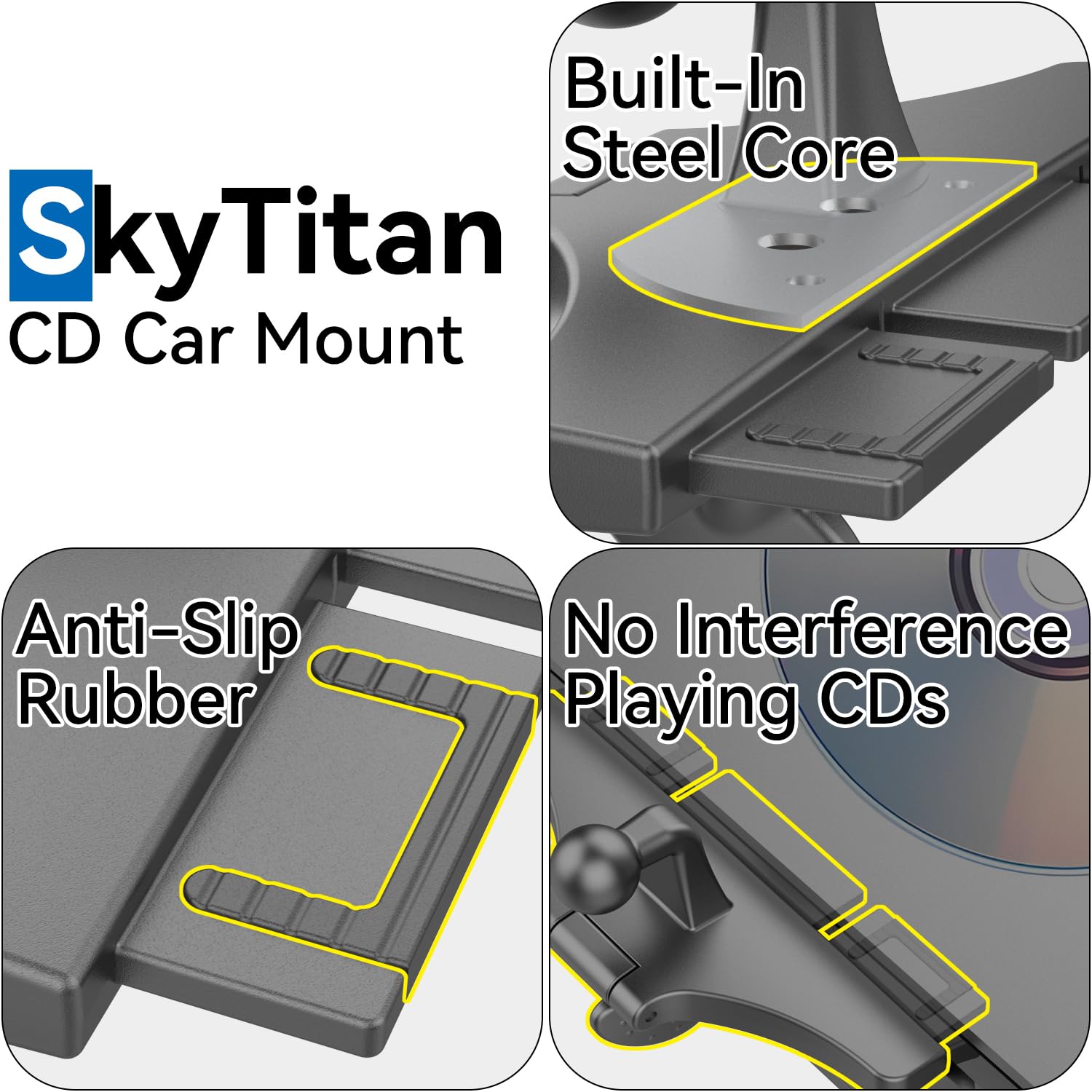 Soporte de coche con ranura para CD para pantalla de monitor portátil