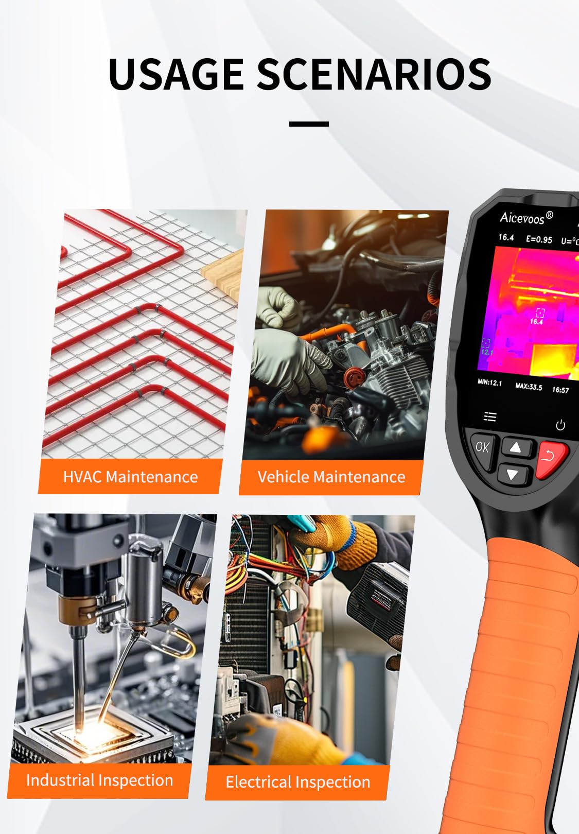 R20 Wärmebildkamera SuperIR 240 x 240 IR-Auflösung Thermal Imaging Camera 25 Hz Bildwiederholrate, -4°F to 1022°F Infrarot-Thermometer, Kompakte handheld Thermokamera mit Laserpointer