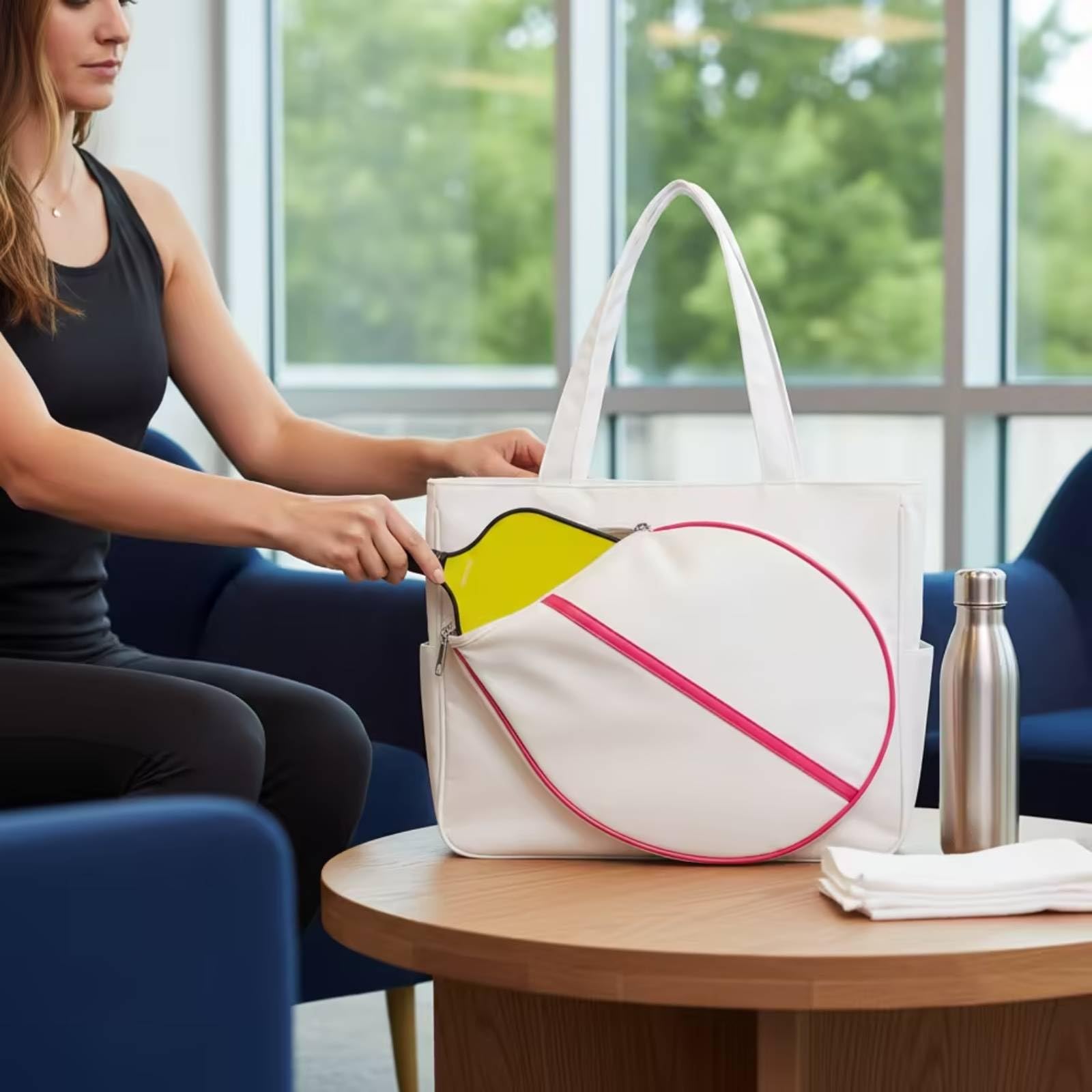 Borsa da Tennis Impermeabile Borsa Tote con Scomparto Scarpe Traspirante Borsone Sportivo per Palestra