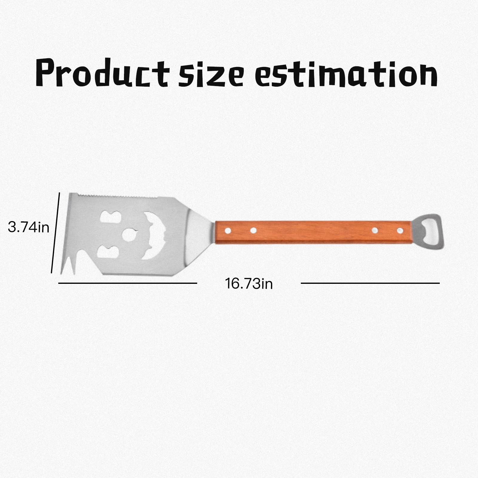 Grill Spatula for Outdoor Grill - Heavy Duty Stainless Steel Spatula for BBQ, Perfect Grill Tool for Outdoor Barbecues and Camping Cookouts