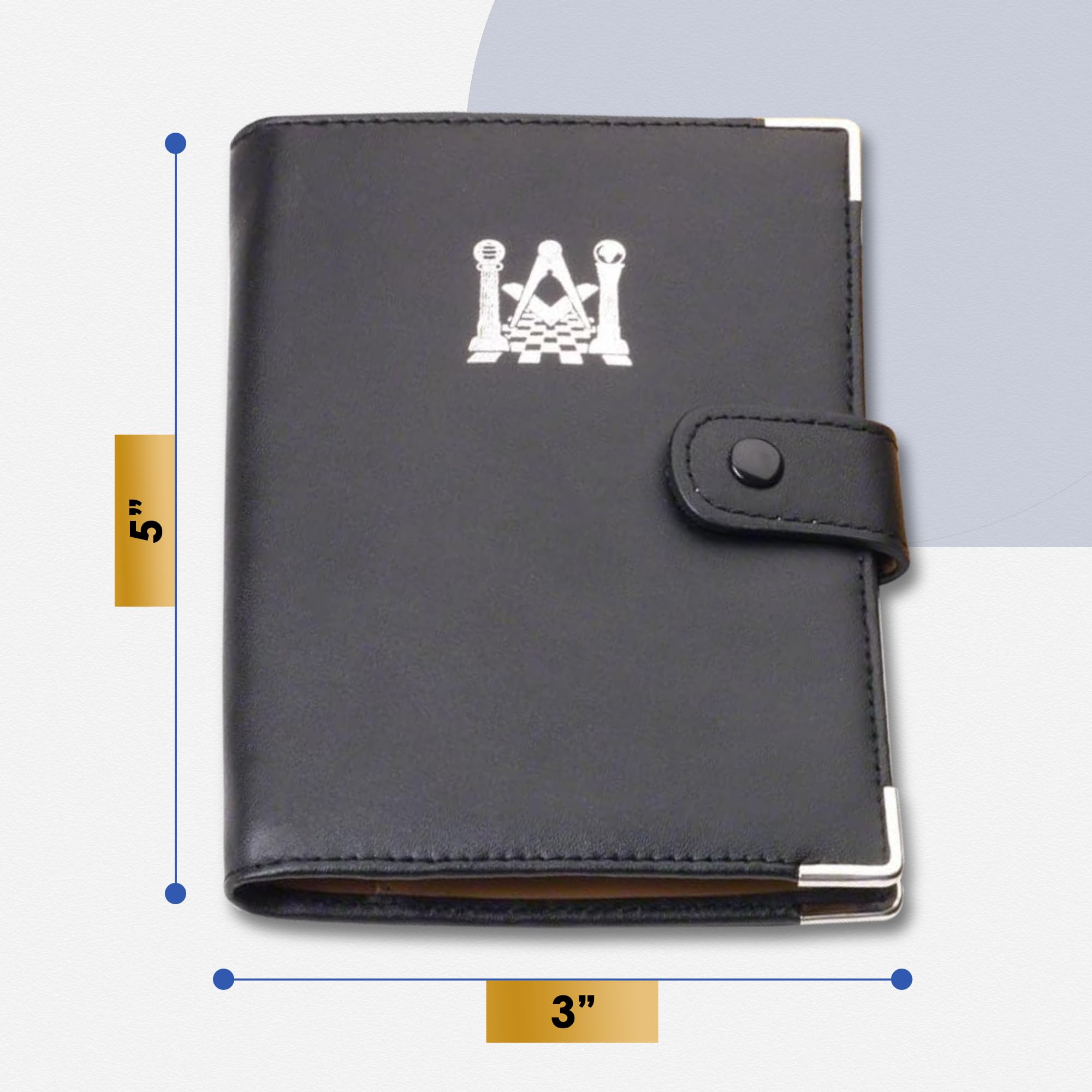THE MASONIC COLLECTION - Rituel d'émulation 13e édition avec couverture de livre – Livré en grand imprimé – Cuir synthétique et marron clair – Carré et boussole – Un cadeau idéal pour les hommes