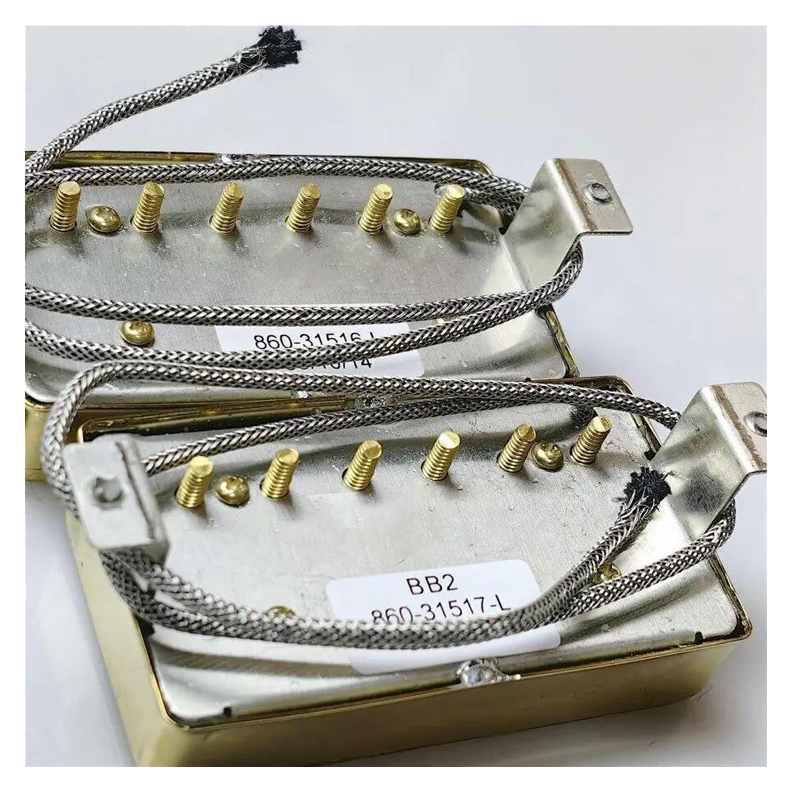 E-Gitarre Pickups Set 1 Set Gitarren-Tonabnehmer Alnico V BB1 BB2 Humbucker-Tonabnehmer 4C Für E-Gitarre Gold Nickel (Color : 1C, Size : Nickel)