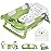 MoreFeel Collapsible Baby Bathtub for Newborn with Thermometer & 1 Hooded Towel & 1 Soft Floating Cushion,Portable Travel Bathtub with Drain Hole, Durable Foldable Baby Tubs for Infants to Toddler