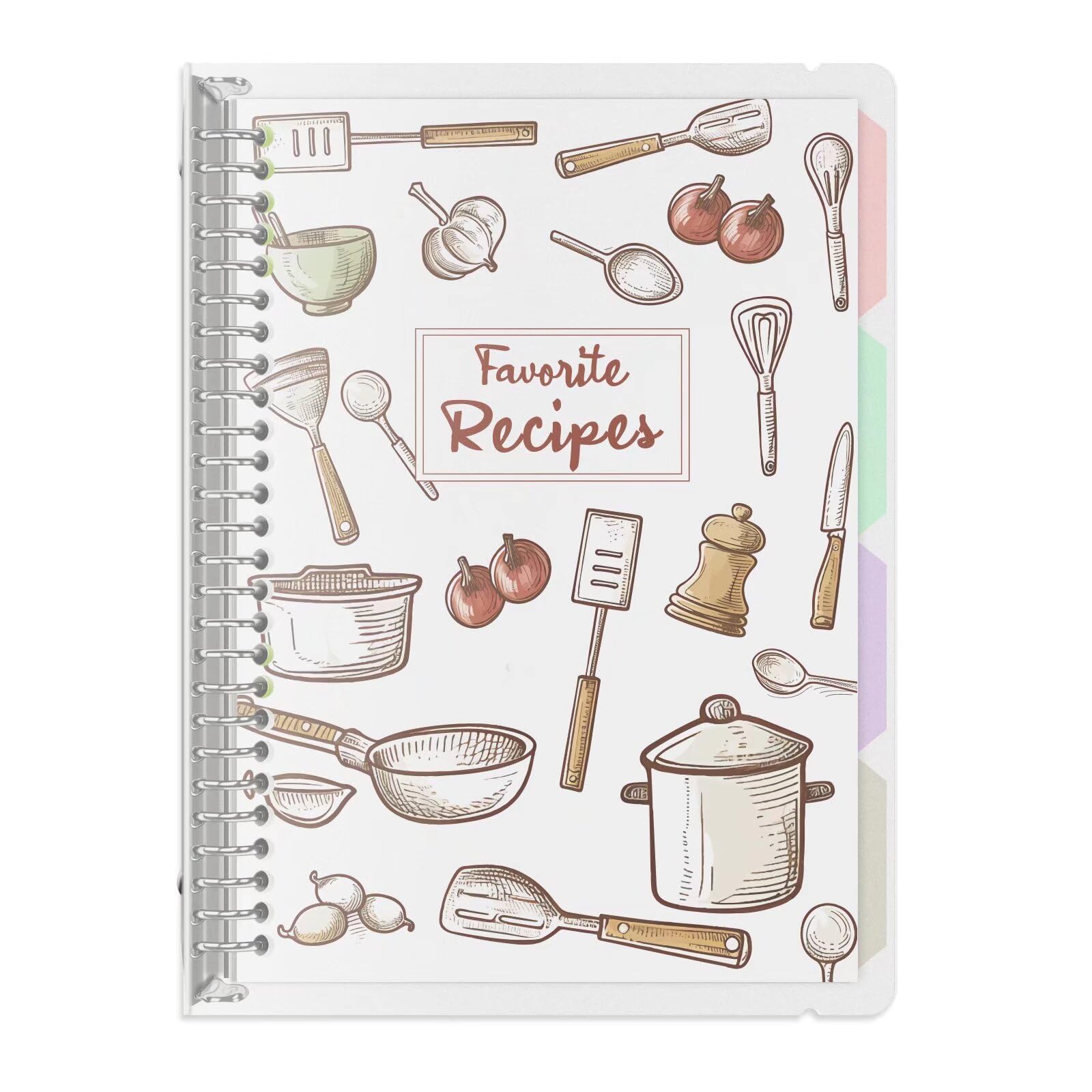 ​​LuBudingJoy Blank Recipe Book to Write in Your Own Recipes​​ – 8.5"x11" Hardcover with Removable Dividers, Holds 140 Recipes (White)