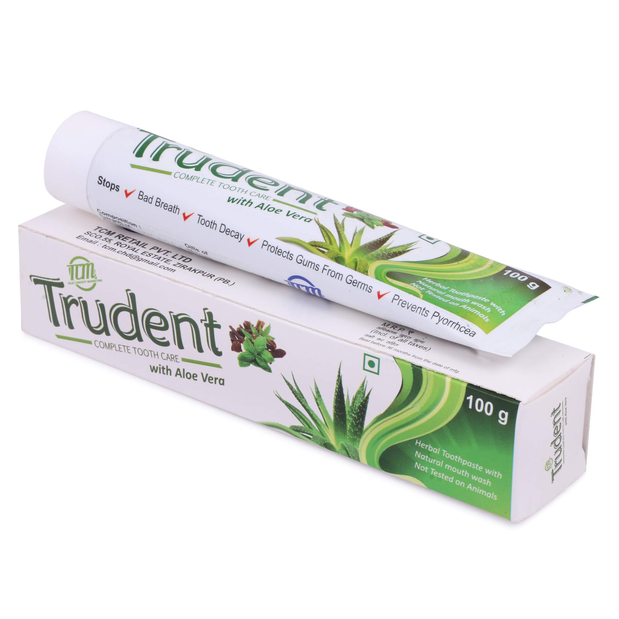Buy TCM Trudent Complete Tooth Care With Aloe Vera Herbal Toothpaste (100  g) Online at Low Prices in India - Amazon.in