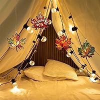 Vista 6 de 4 adornos acrílicos de hoja de arce para colgar en la ventana, decoración de hojas de otoño, hojas de otoño acrílicas, decoración de pared