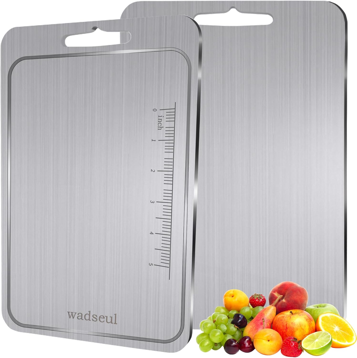 Stainless Steel Cutting Board for Kitchen,Premium Grade 304 Stainless Steel Dishwasher Safe Cutting Boards for Meat Fruit and Vegetable,Portable and Easy to Clean,Smooth Round Edge