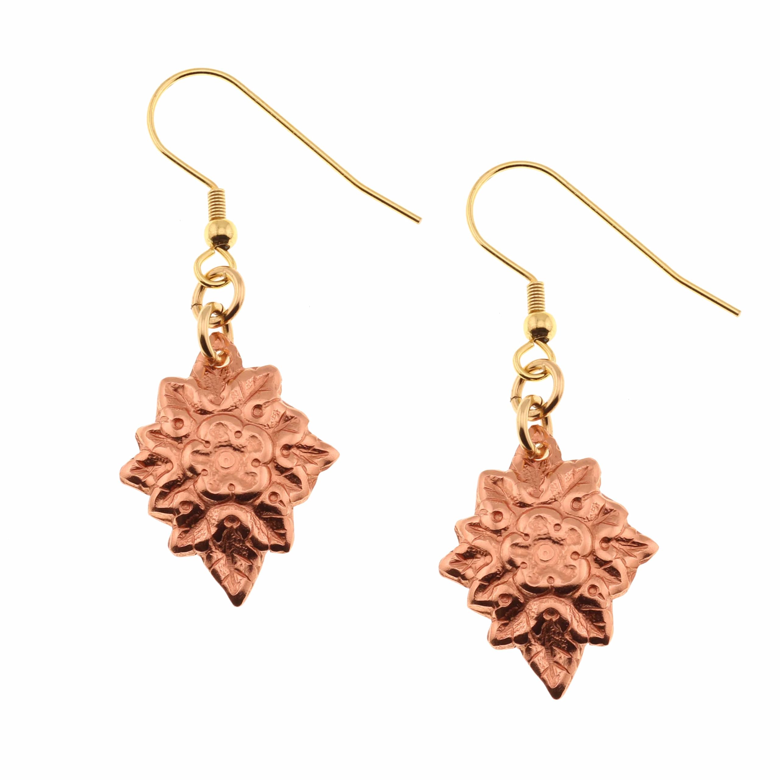 French Bouquet Copper Drop Earrings - Handmade Copper Earrings - Jewelry Gifts for 7th Wedding Anniversary