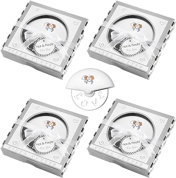 30 Pcs Mini Stainless Steel Pizza Cutter for Bridal Wedding Favor Baby Showers Souvenirs Guest Return Gift Individual Package