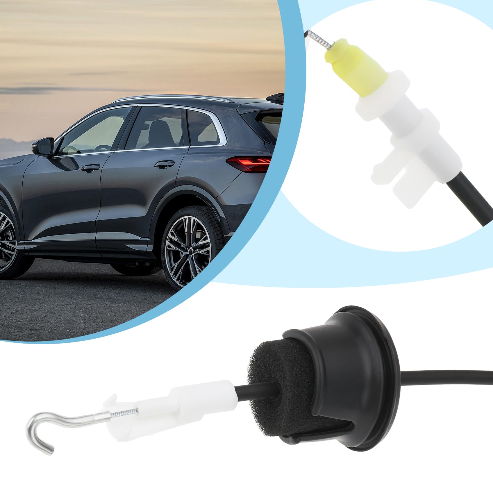 ECSiNG Cable de Liberación de Manija Exterior de Cerradura de Puerta de Automóvil Cable de Liberación de Puerta Delantera Y Trasera 8R0837085C Compatible con Audi Q5 8R 2009-2017 Cable de Tracción