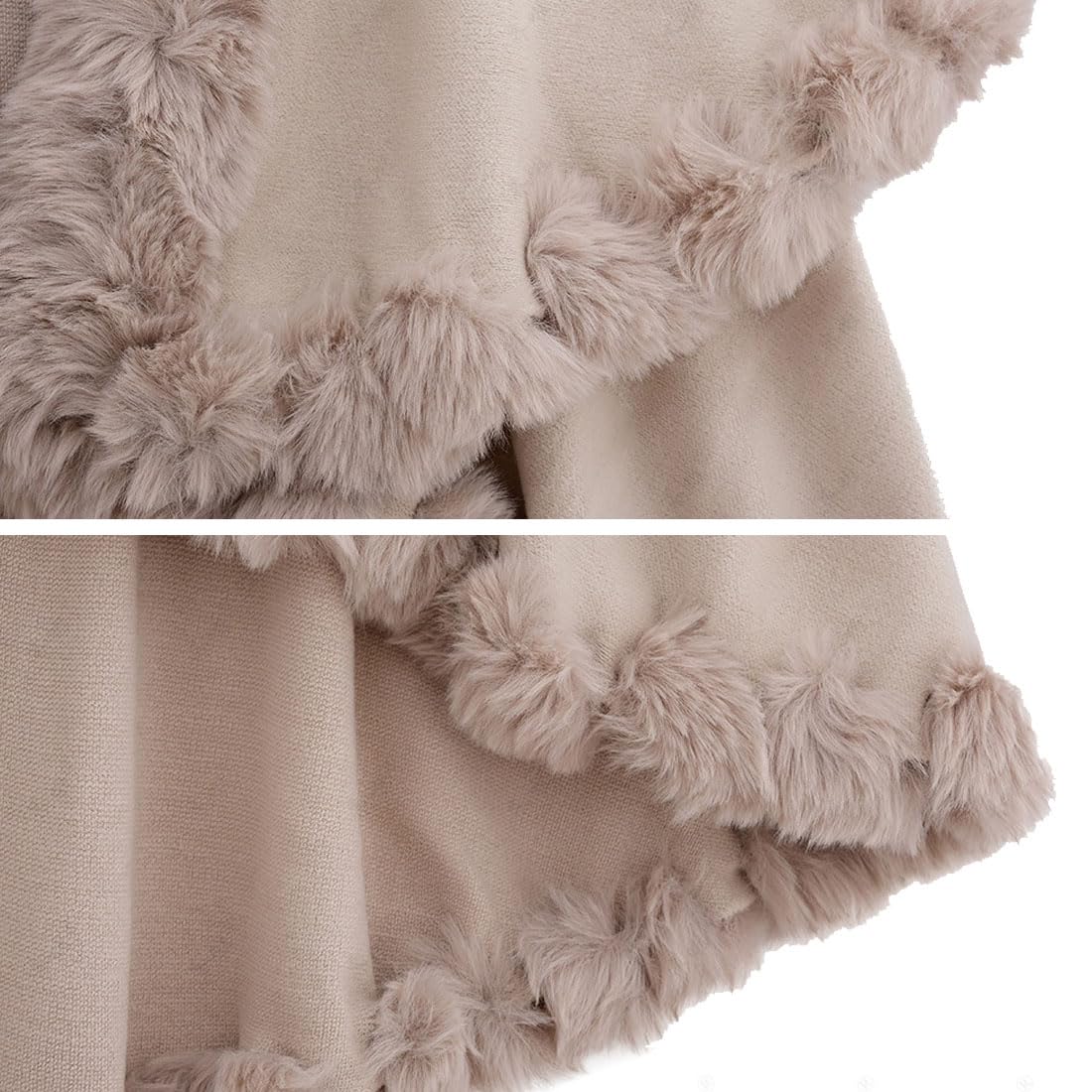 Chal de piel sintética para mujer, elegante capa de forro grueso para graduación, fiesta de noche, abrigo